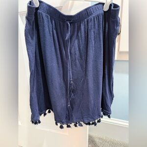 Lilly Pulitzer Navy Skirt with Tassels Size And Gold Detail Size L